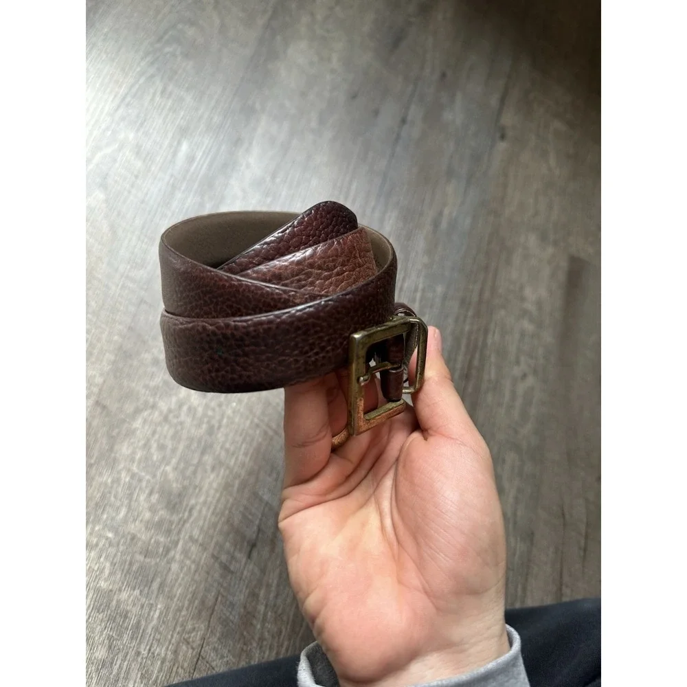 peek cloppenburg belt Pebbled Leather Red /‎ Brown With Gold Accents 110 125